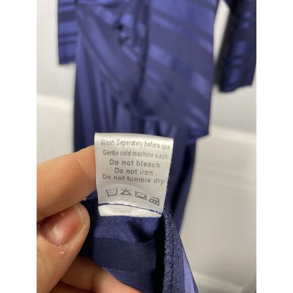 Twice, Size 12, Blue Striped Maxi Dress, British Royal Style, One-of-a-Kind, EUC - Picture 5 of 8